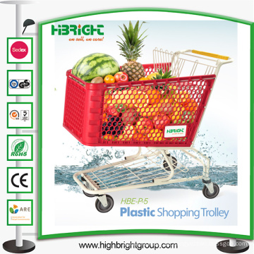 Supermarkt-Plastikeinkaufswagen-Handeinkaufslaufkatze